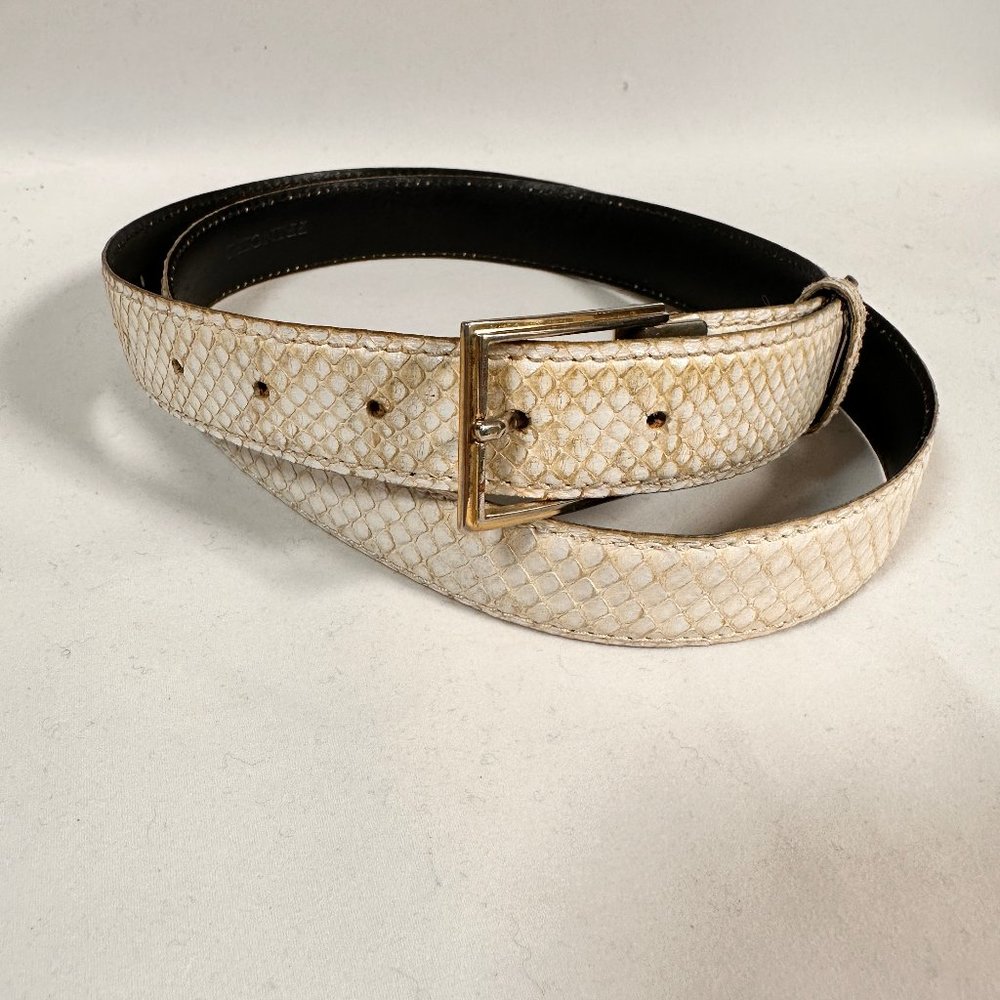Principe White Snakeskin Belt